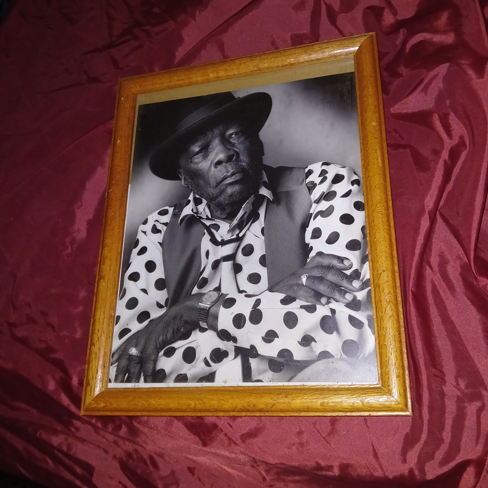 Framed Black and White Portrait with Wooden Frame